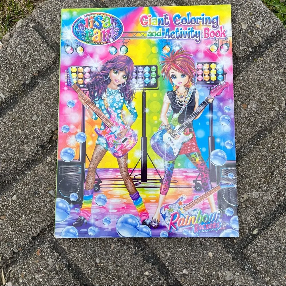 Lisa Frank Rainbow Rockers Retro Y2K Giant Coloring Book New